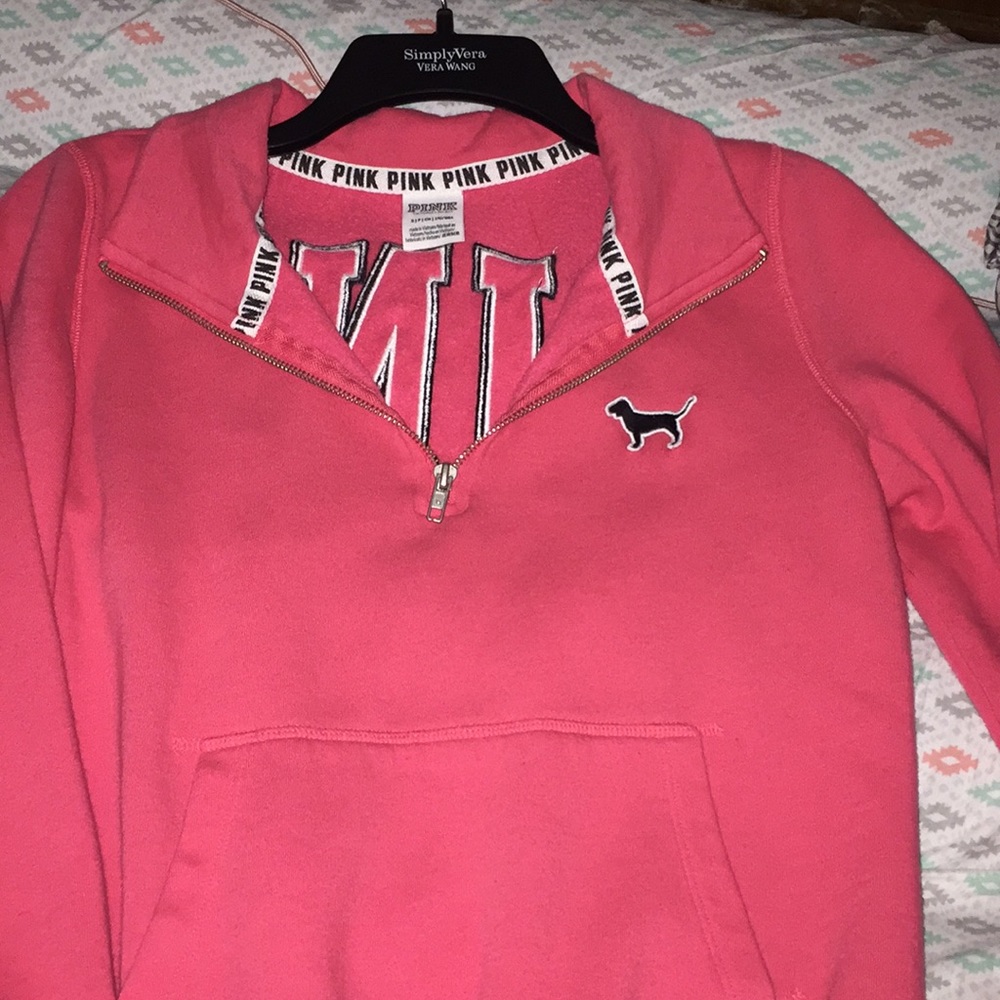 pink 3/4 zip